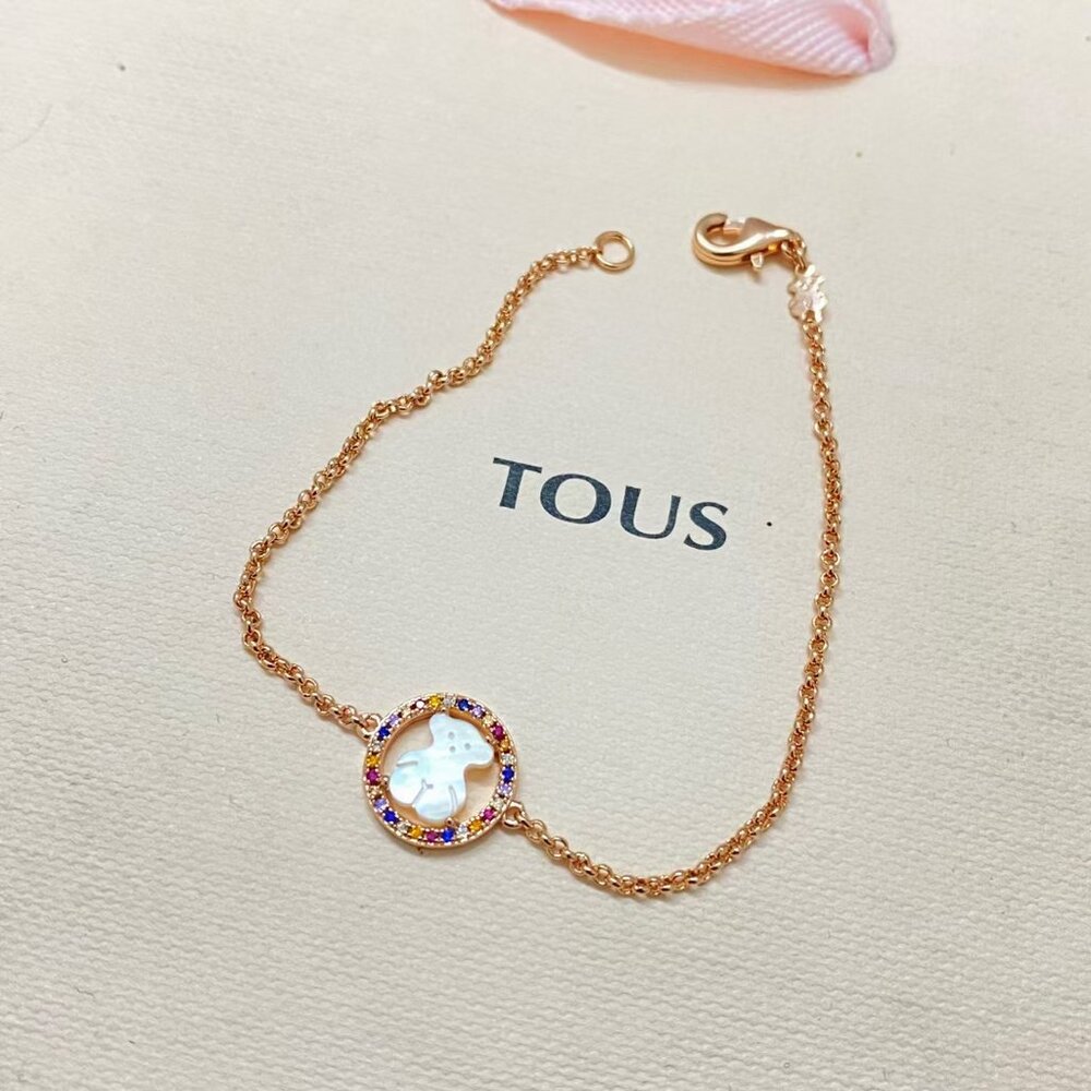 Tous Silver-Plated Rose Gold Bear Bracelet